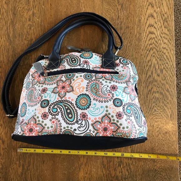 Stone & Co Paisley Printed Leather Large Satchel - Picture 2 of 8